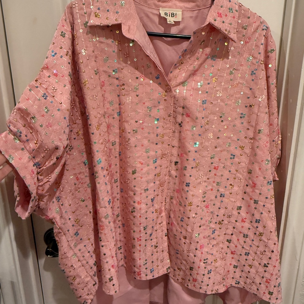 BiBi Pink Sequin Blouse